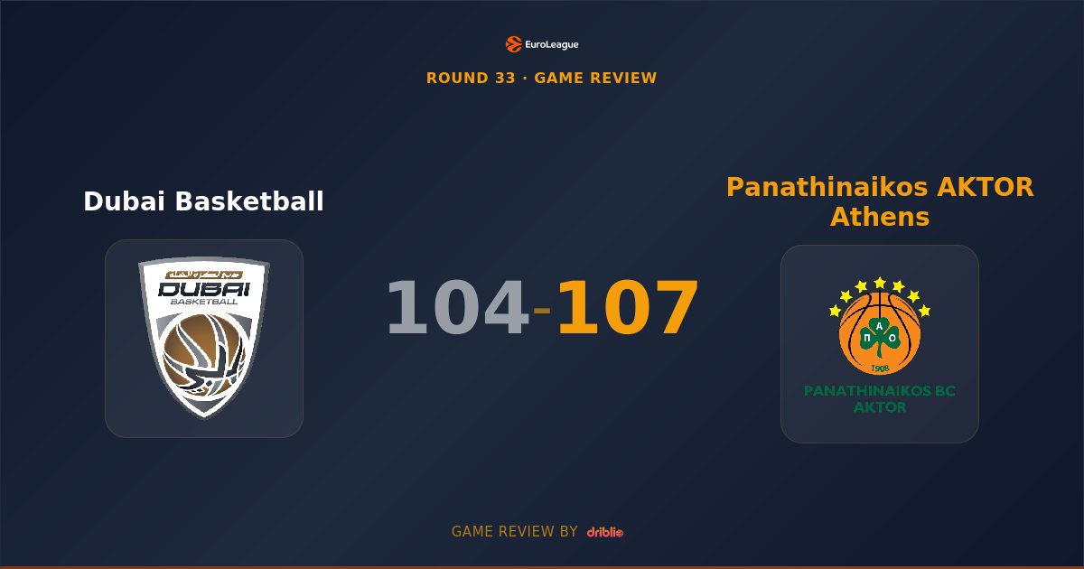 Panathinaikos Edges Dubai 107-104 in Thrilling EuroLeague Encounter