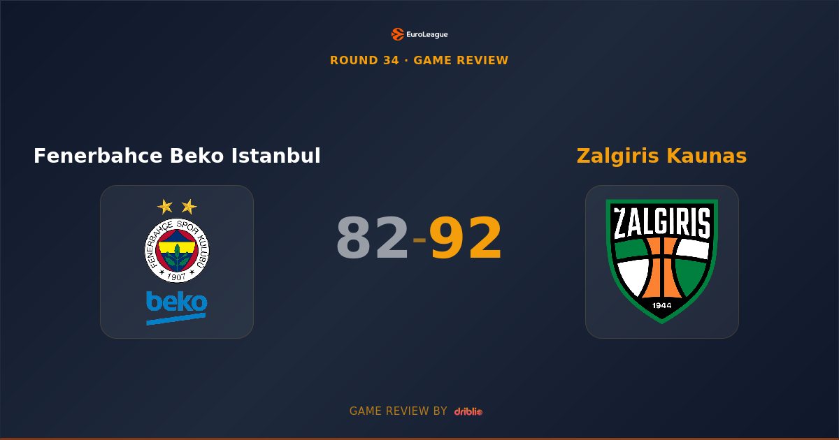 Zalgiris Kaunas Overcomes Fenerbahce in Istanbul Thriller, 92-82